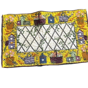 Embroidered Birdhouse Garden Placemat